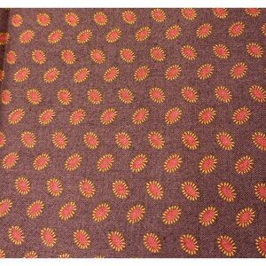 Cotton Fabric Brown Red Yellow Polka Dot Pattern 9" x 44" DIY Sewing Craft